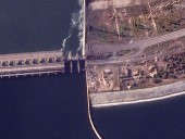 Супутникові знімки Maxar зафіксували значні руйнування Новокаховської дамби - фото 3